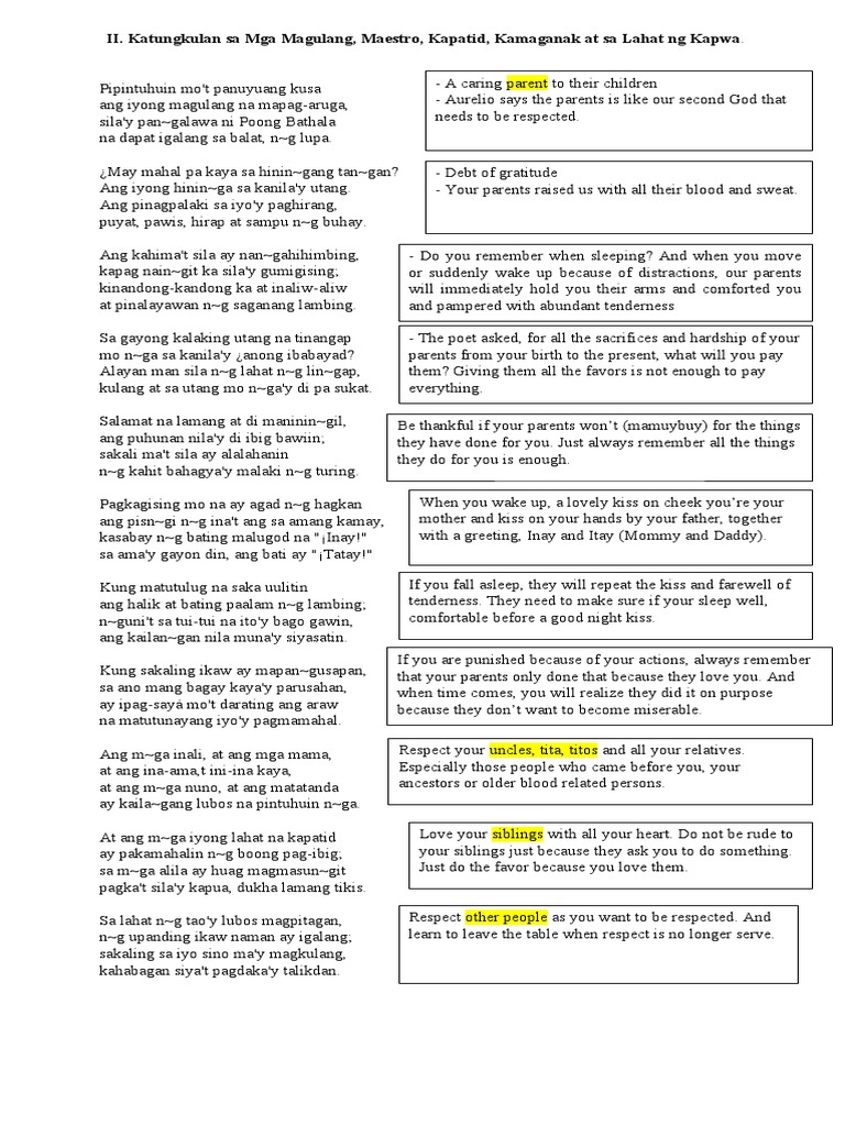 Analysis Excerpt Ii Pdf Tagalog Language Southeast Asia