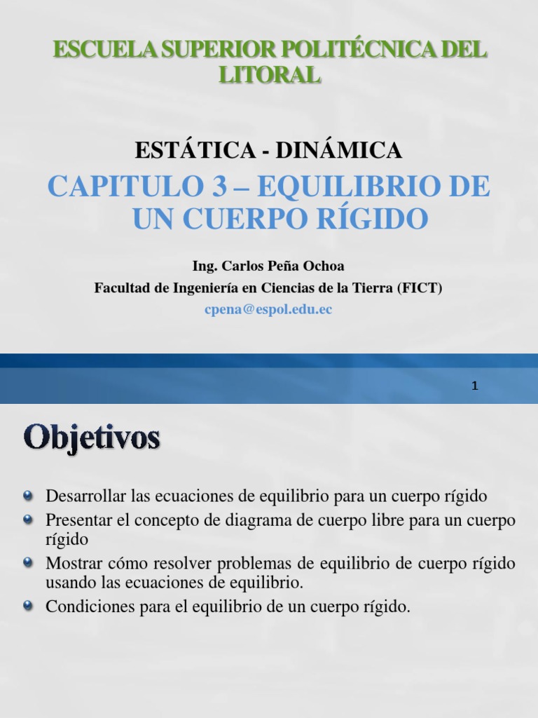 Ed - Cap - 3 - Equilibrio - de - Un - Cuerpo - Rigido - Part1 | PDF ...