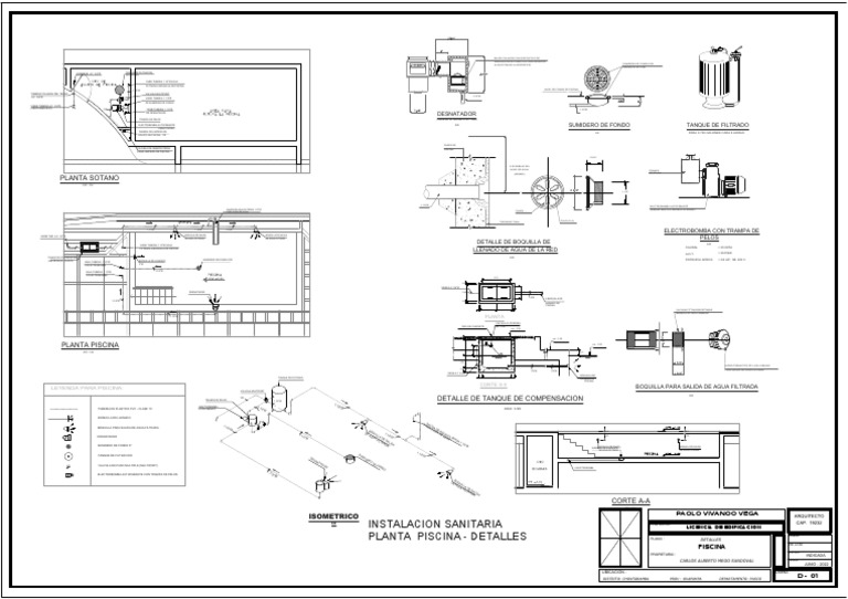 Detalle Piscina | PDF | Ingeniería mecánica | Plomería