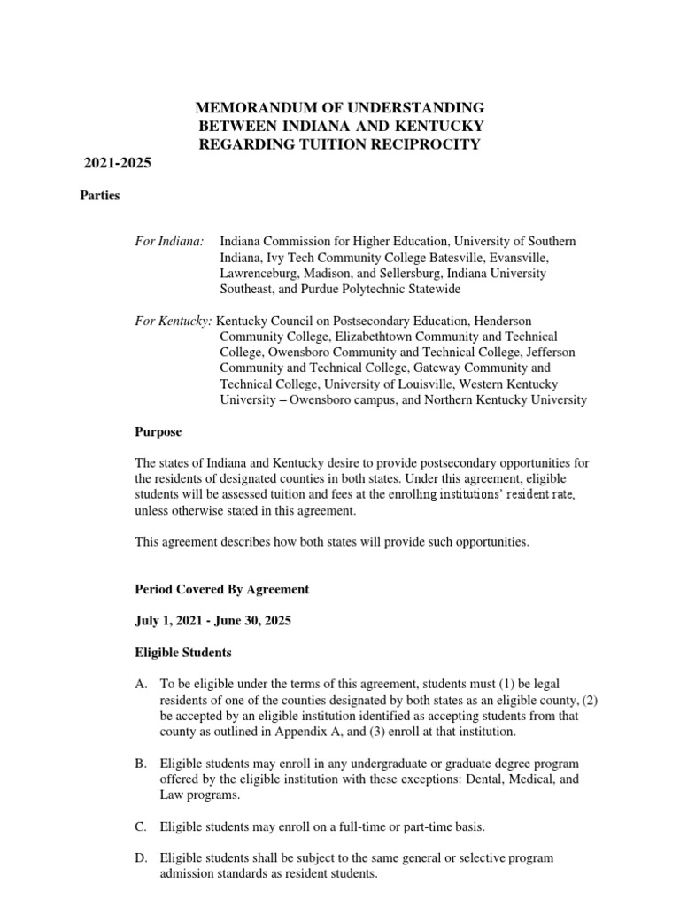 Reciprocity Ky Indiana PDF Indiana Kentucky