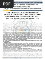 The Growing Role of Forensic Science in Criminal Investigation: Admissibility in The Indian Legal System and Future Perspective