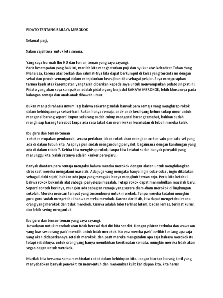 Bahaya Merokok Pidato PDF