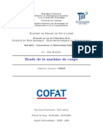 Etude de La Machine de Coupe: Rapport de Projet de Fin D'année