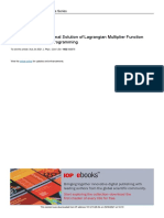 Research On The Optimal Solution of Lagrangian Multiplier Function Method in Nonlinear Programming