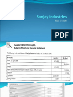 Sanjay Industries: Final Accounts