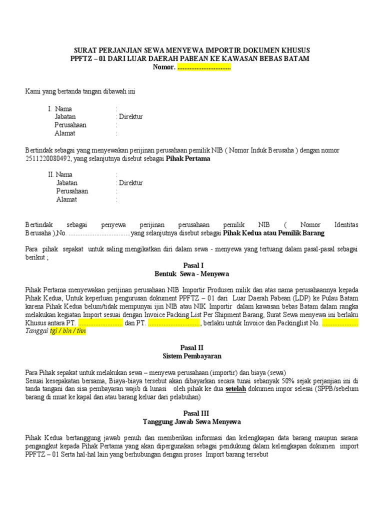 Import Agreement PDF