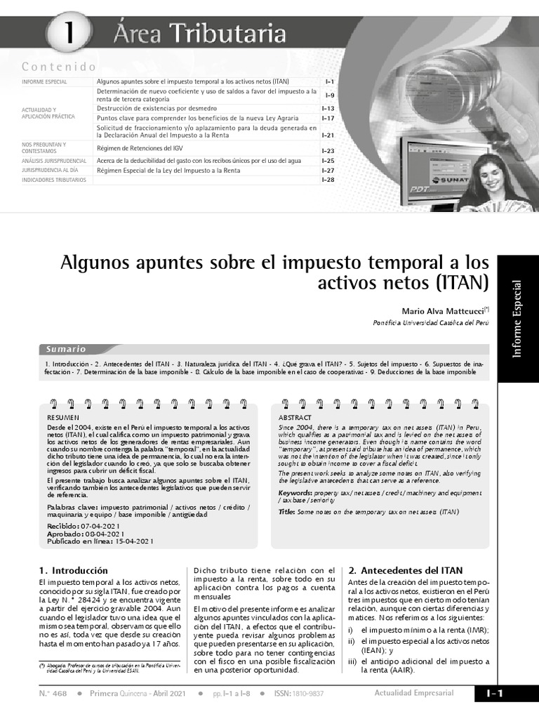 Algunos Apuntes Sobre El Itan | PDF | Impuestos | Impuesto sobre la renta