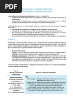 Microrganismos e Indústria Alimentar; Fermentação; Actividade Enzimática