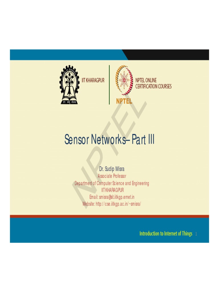 Nptel Sensor Networks Part III PDF Wireless Ad Hoc Network