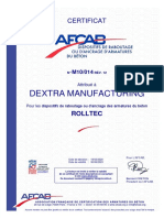 Dextra Manufacturing: Certificat