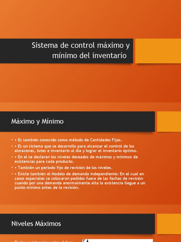 Control de Inventarios: Máximos y Mínimos | PDF | Inventario | Economias