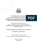 Universidad de Guayaquil Facultad de Ciencias Administrativas Maestría en Administración de Empresas Con Mención en Negocios Internacionales