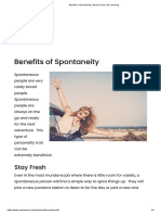 Benefits of Spontaneity - Myers Davis Life Coaching