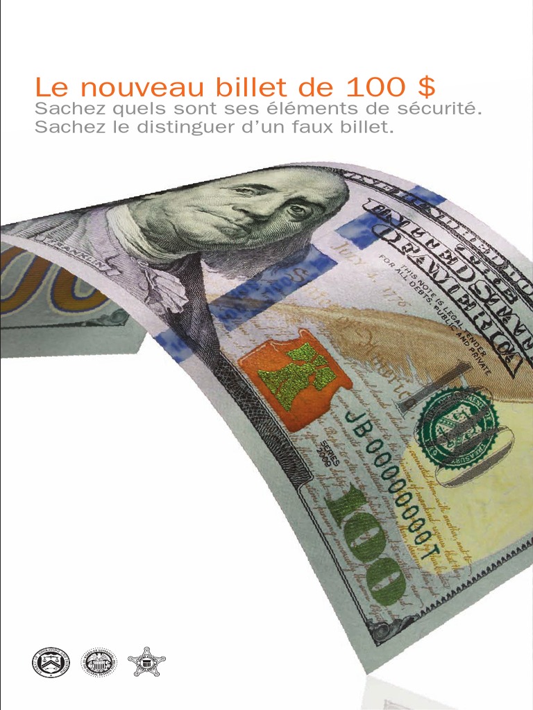 Reconnaître le nouveau billet de 100 $ | PDF | Argent | Dollar américain
