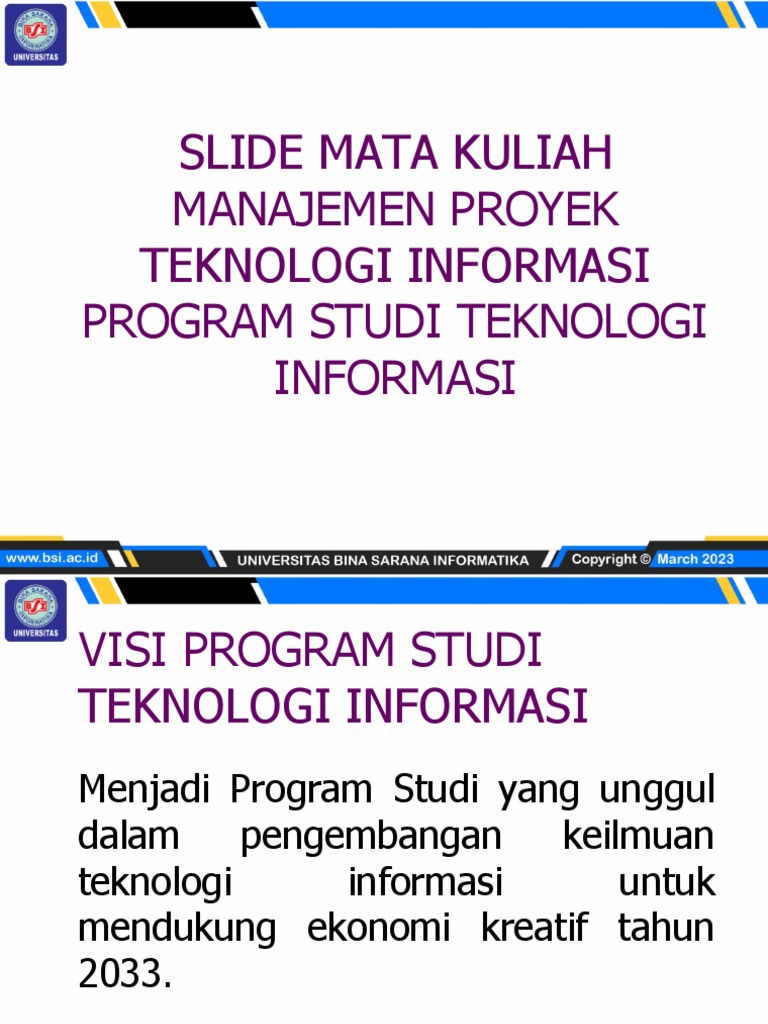 Mata Kuliah Manajemen Proyek TI | PDF