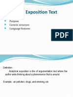 Analytical Exposition Text: Purpose Generic Structure Language Features