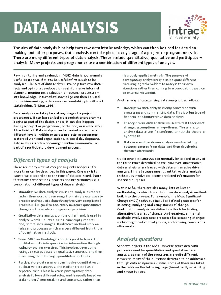 Data Analysis PDF Data Analysis Quantitative Research