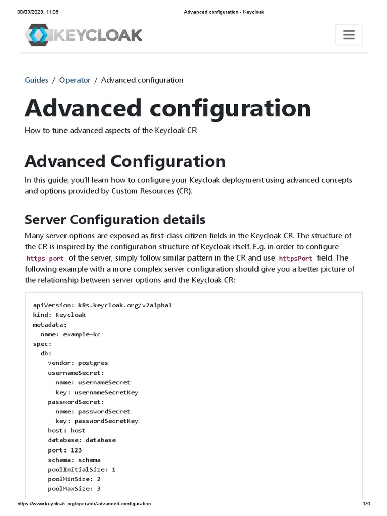 Advanced Configuration Keycloak PDF Computer Programming Information Technology