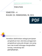 Semester - 4 Kuliah:Dr. Ramadania, Se, M.Si: Metode Penelitian EKM-224