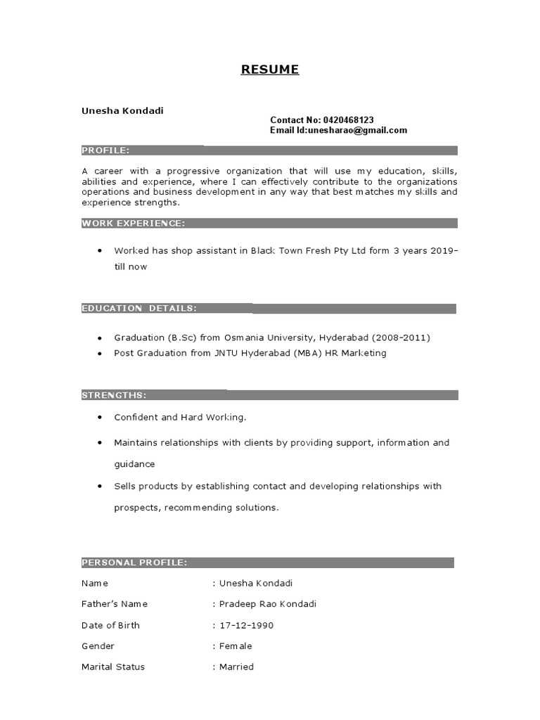Unesha Resume | PDF