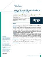 Quality of Sleep, Health and Well Being in A Population Based Study
