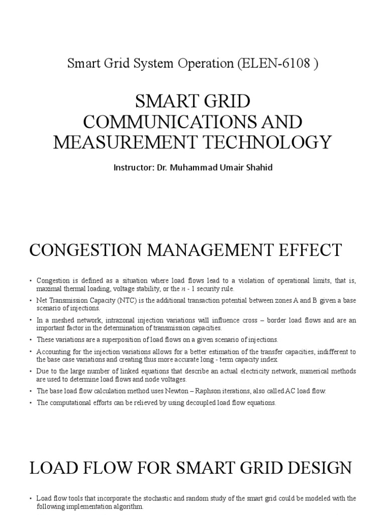 Smart Grid System Operation (ELEN-6108) Lec 4 | PDF | Smart Grid ...