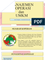 Manajemen Koperasi Dan Umkm: Dosen Pengampu: DR - MARBAWI, SE.,M.M
