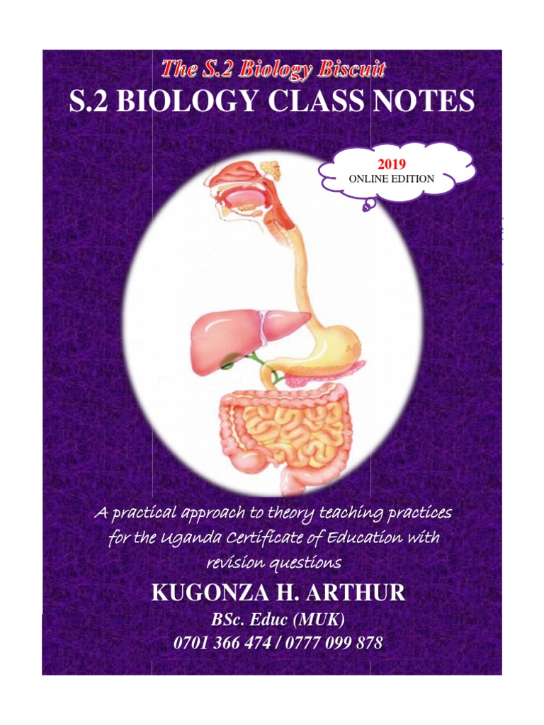 S.2 Biology Class Notes: Kugonza H. Arthur | PDF | Nutrition | Diet ...