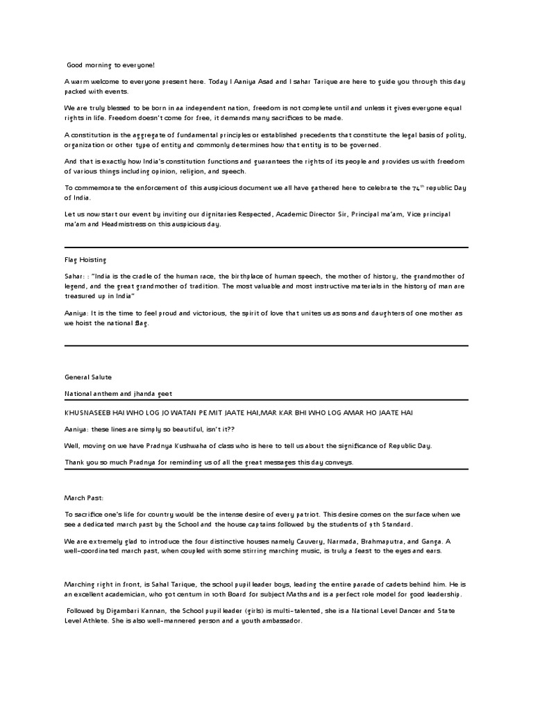 Republic Day Anchoring Pdf