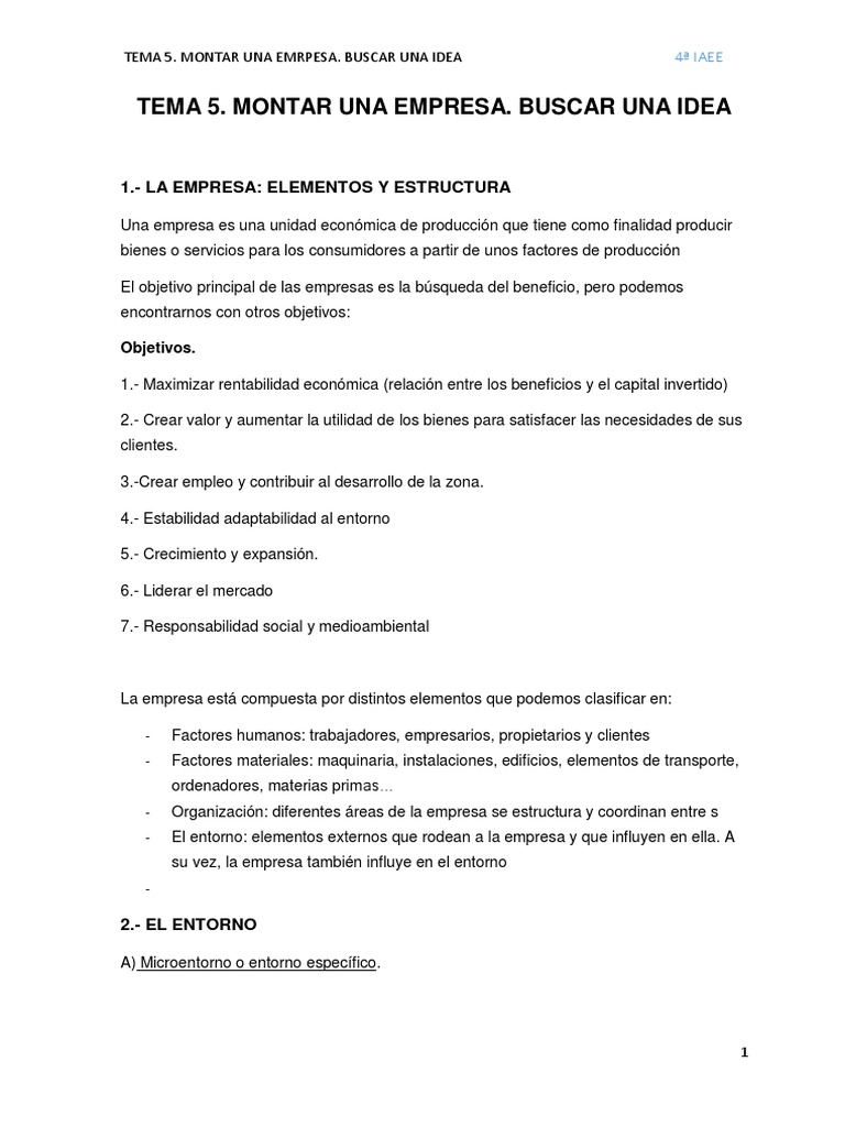 Guía para Crear una Empresa Exitosa | PDF | Economias | Business