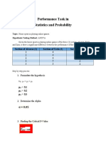 Performance Task in Statistics and Probability