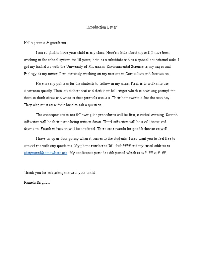 Introduction Letter | PDF