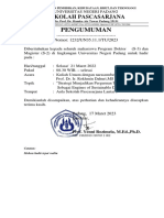 Pengumuman: Sekolah Pascasarjana