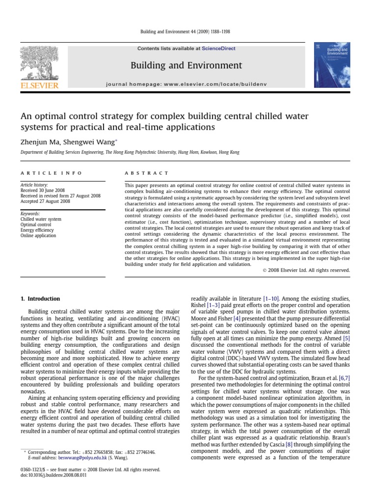 An Optimal Control Strategy For Complex Building Central Chilled Water ...