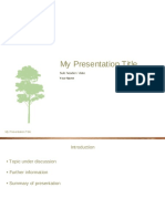 Presentation on Topic and Summary
