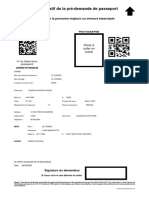 Récapitulatif de La Pré-Demande de Passeport: État Civil de La Personne Majeure Ou Mineure Émancipée