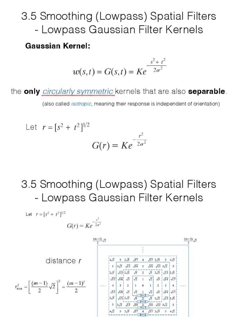 3.5 Smoothing (Lowpass) Spatial Filters - Lowpass Gaussian Filter ...