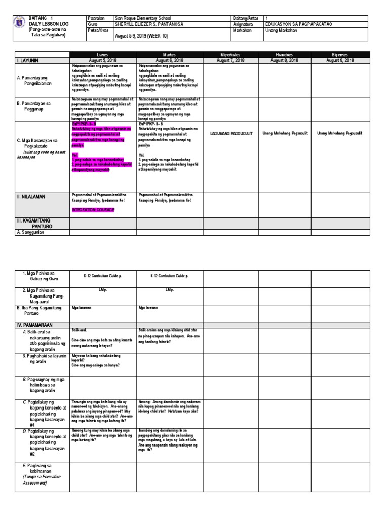 DLL Week 10 ESP q1 1 | PDF