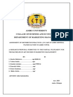 Ambo Univeristy: Collage of Business and Economics Department of Marketing Managment