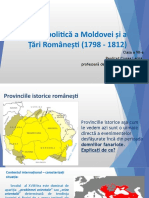 Situația Politică A Moldovei Și A Țări Românești (1798 - 1812)