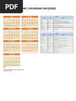 ACADEMIC CALENDAR 2021/2022: July August