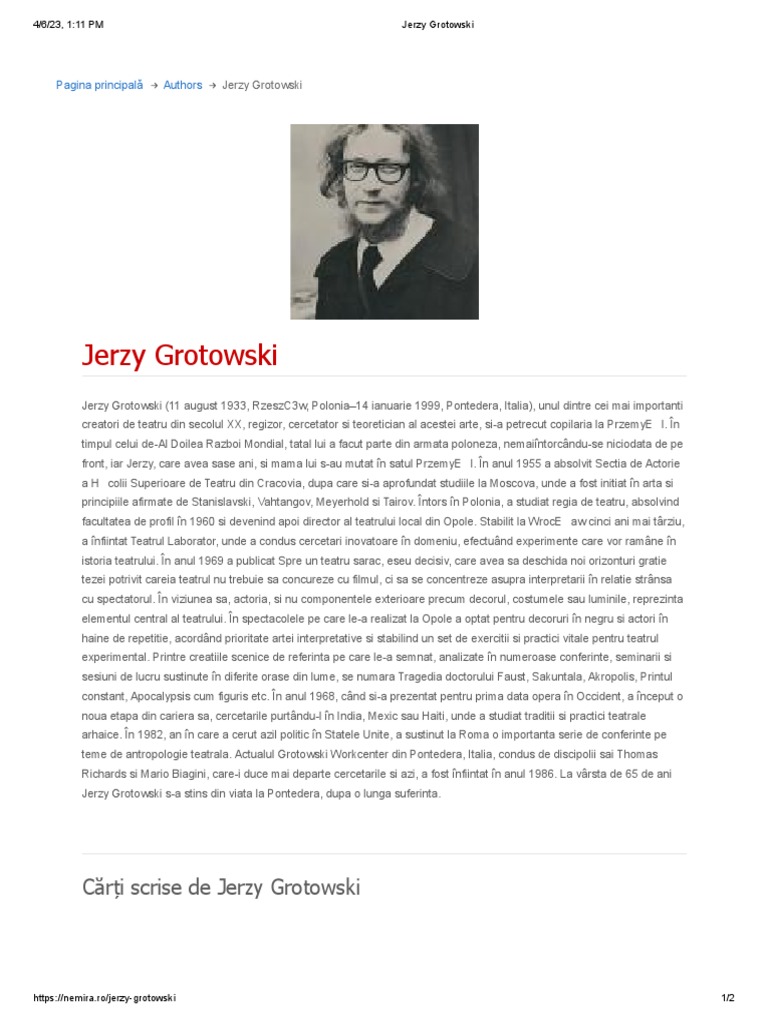 Jerzy Grotowski | PDF