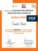 Certificate of Merit: Sushali Shruti