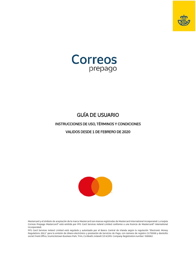 TC Correos Prepago 082021 PDF Master Card Número de
