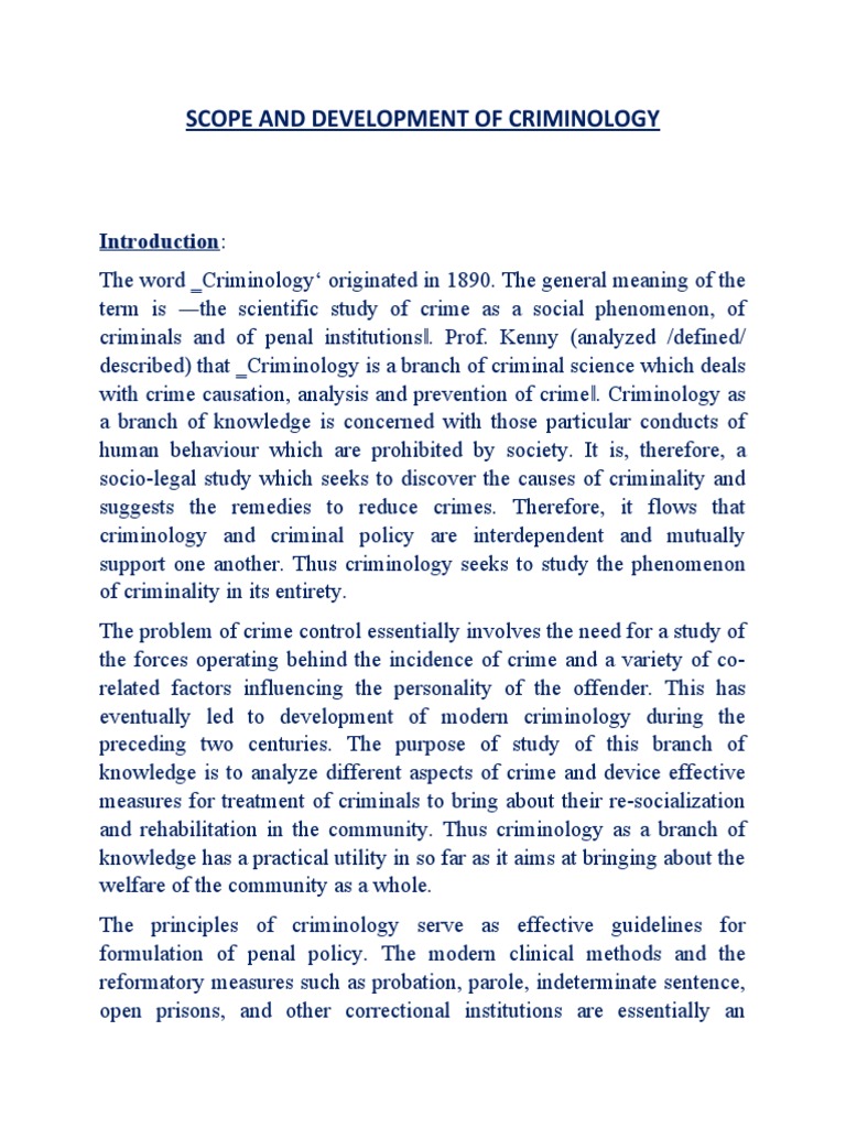 Criminology nature definition and scope pdf criminology crimes