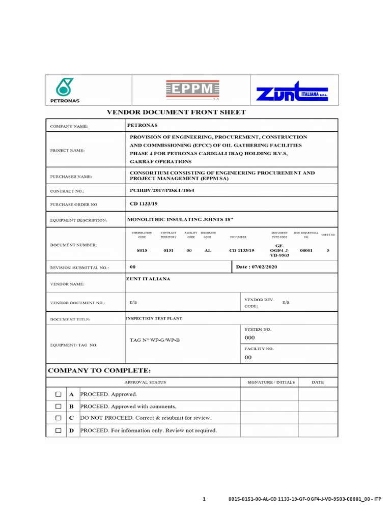 Inspection and Test Plan for Oil Gathering Facilities | PDF ...