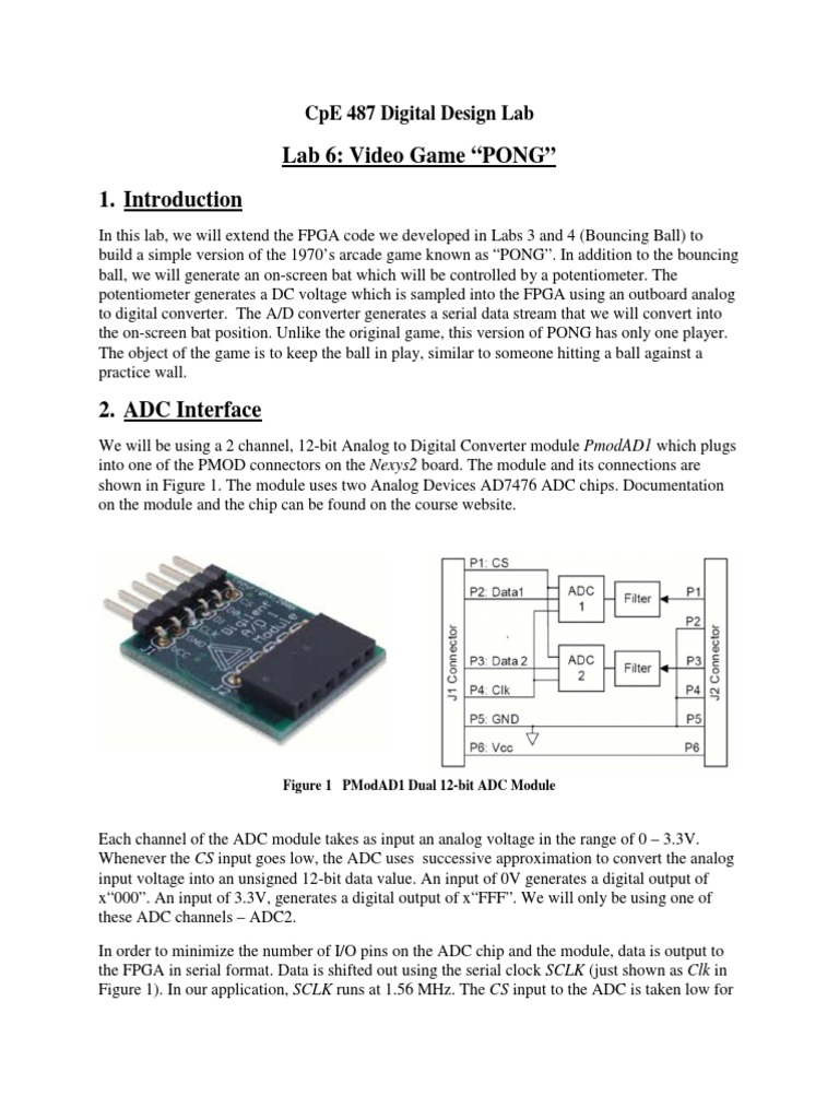 Lab 6 PDF Analog To Digital Converter Vhdl