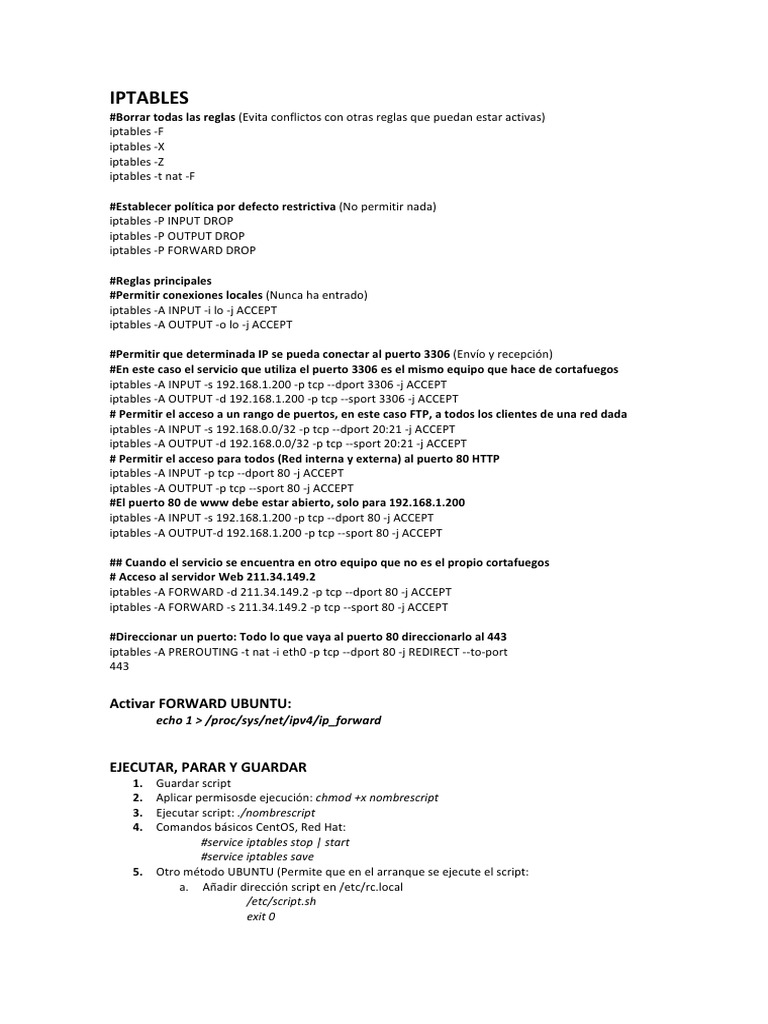 Configuración de IPTABLES y SNORT | PDF | Protocolo de Control de ...