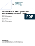The Role of Power in Experiences of Service Learning Community Partners