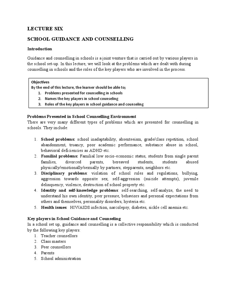 School Guidance and Counseling Overview | PDF | Teachers | School Counselor
